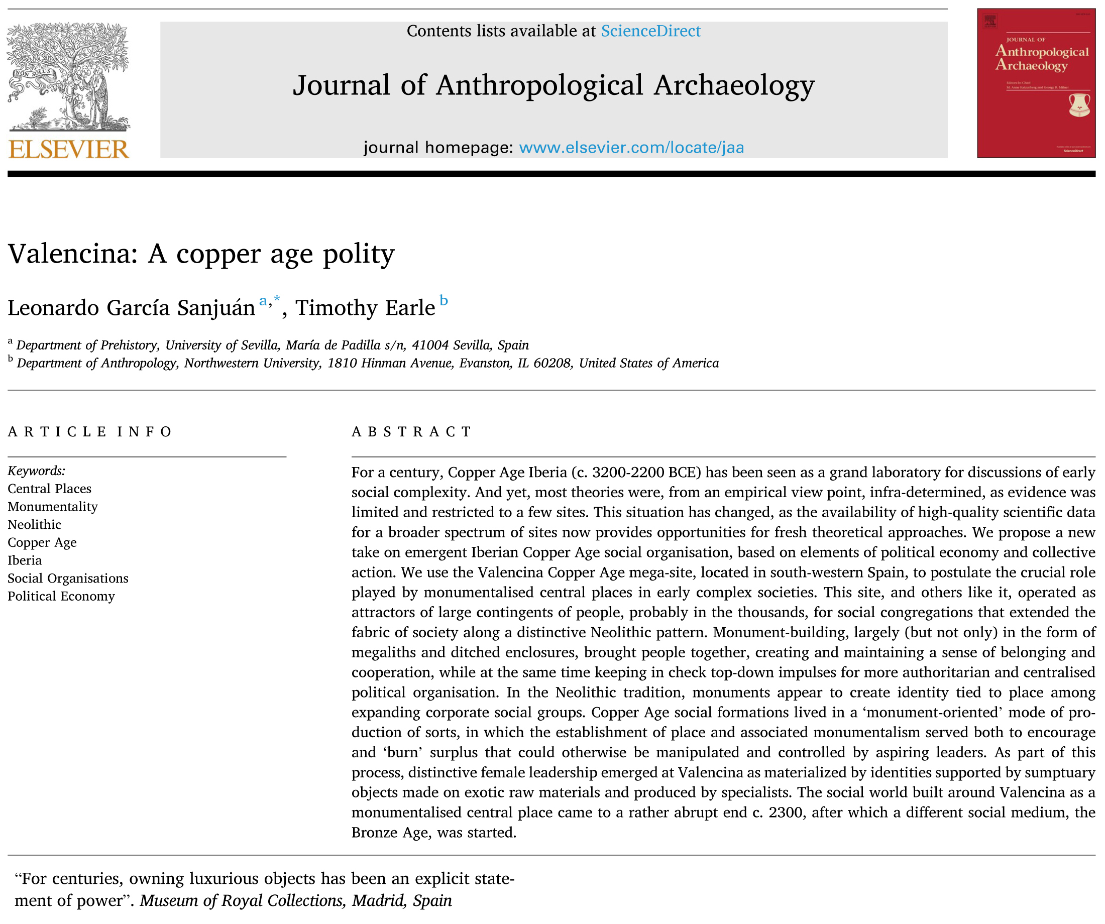 Valencina: A Copper Age Polity