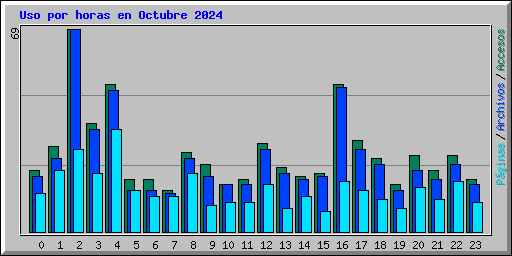 Uso por horas en Octubre 2024