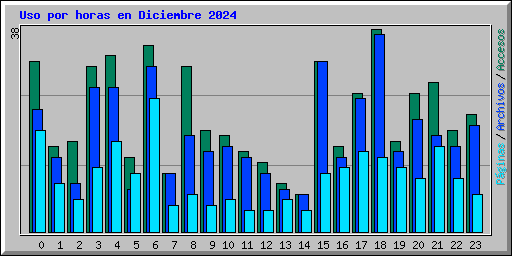 Uso por horas en Diciembre 2024