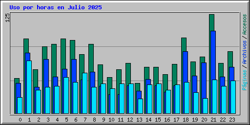Uso por horas en Julio 2025