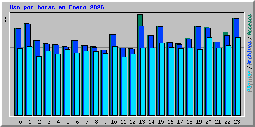 Uso por horas en Enero 2026