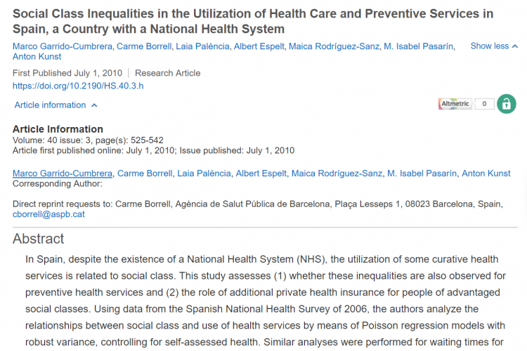 International Journal of Health Services 2010