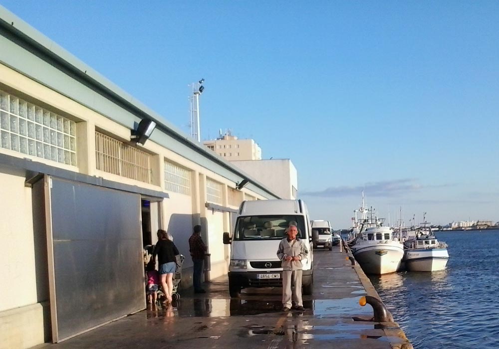 Lonja y muelle de descarga